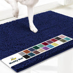 Muddy Mat® | Super Absorbent Door Mat Indoor, Microfiber Quick Dry Chenille Entryway Rug, Non-Slip Front Door Mat, Indoor Mats for Entryway, Machine Washable Pet Rug, Navy Blue XXL 60"X48"