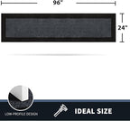 PURRUGS Dirt Trapping Door Mat 24" x 96", Non-Slip/Skid Machine Washable Entryway Rug, Shoes Scraper, Throw Rug, Super Absorbent Area Rug for Muddy Wet Shoes and Paws, Bluish Grey & Charcoal