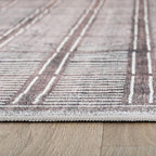 Rugshop Bohemian Stripe Lines Washable Non Slip Runner Rug 2' x 10' Brown