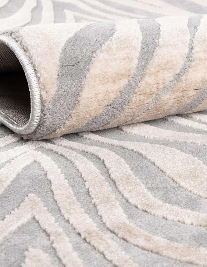 Unique Loom Finsbury Collection Area Rug - Meghan (2' x 9' 10" Runner, Gray and Ivory)