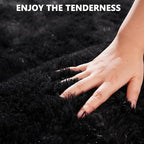 Beglad Soft Fuzzy Area Rugs for Living Room, Modern Minimalist Style Fluffy Rugs, Non-Slip Indoor Carpet Rugs for Kids Room, Bedroom, 6x9, Black