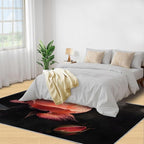 5x8 Florals Kids Rug - Natural Flowers Dining Room Rug, Realistic Rose Area Rugs Indoor Modern Rugs for Bedroom Hardwood Floors Teen Room