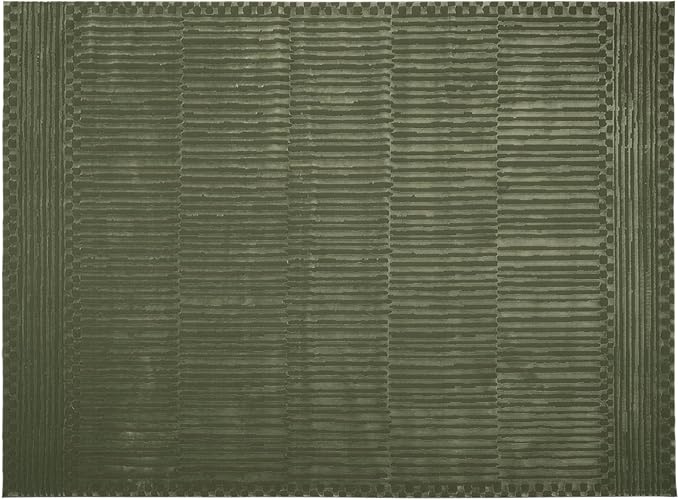 Revival Rugs Soloba 9'2"x12'2" Washable Area Rug for Living Room Bedroom - 100% Recycled Oeko-TEX Certified, Medium Pile, Green