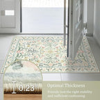 Morebes Boho 8x10 Area Rugs for Living Room, Large Beige Floral Rug for Bedroom Girls Nursery Non Slip, Soft Distressed Indoor Carpet for Dining Room Home Office, Cream