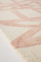 Hand-Tufted Wool Marengo Rug in Pink – Elegant Geometric Wool Carpet for Living Room & Bedroom – Soft Feel – 12 x 18