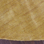 Hand Knotted Loom Wool ECO-Friendly Area Rugs - 6'x6', Round, Gold Color, Solid Plain Design, High Pile Thick Handmade Anti Skid Area Rugs for Living Room, Bed Room (L00111)