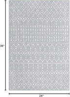 Lahome Moroccan Rugs for Entryway 2x3 Small Non-Slip Kitchen Rug Throw Lightweight Area Rugs for Bedroom Gray Vintage Print Distressed Bath Mat Floor Indoor Doormat Carpet for Laundry Living Room