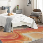 Sunset Rug, 6x9 Rug, Artistic Rugs for Living Room Bedroom Dining, Abstract Large Area Rug, Washable Rug Non Slip Soft Indoor Carpet, Kids and Pets Friendly, Sunset Home & Room Decor