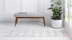 Rugs.com Lattice Trellis Collection Rug – 6 Ft Runner White Low-Pile Rug Perfect for Hallways, Entryways