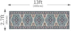 Enkor Runner Rugs for Hallway, 2.6x13 Washable Soft Boho Non Slip Floor Rugs for Kitchen, Modern Mat for Living Room Bedroom Entryway Purple & Green