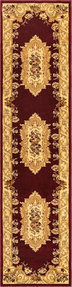 Unique Loom Versailles Collection Traditional Classic Floral Motif Area Rug (2' 0 x 8' 0 Runner, Burgundy/Ivory)