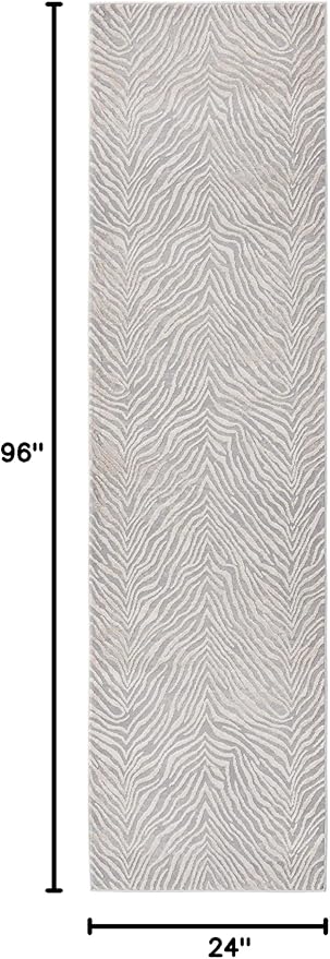 Unique Loom Finsbury Collection Area Rug - Meghan (2' x 8' Runner, Gray and Ivory)