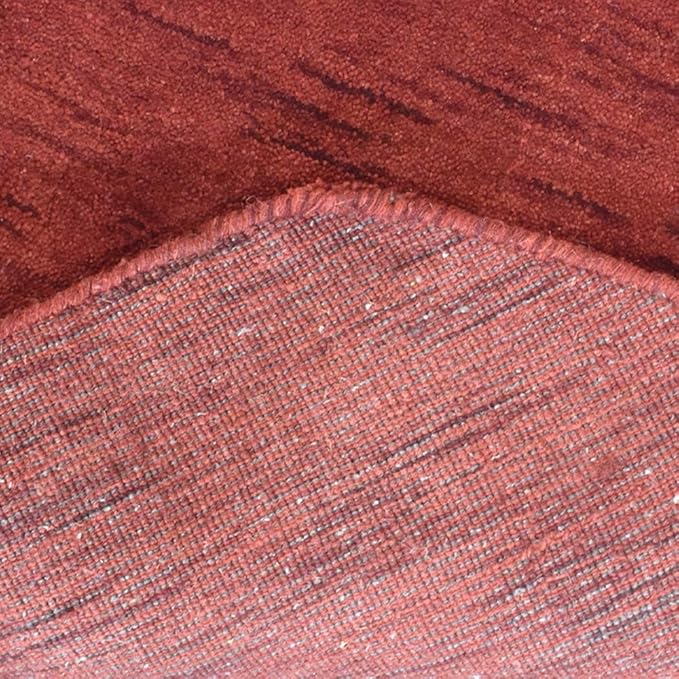 Hand Knotted Loom Wool ECO-Friendly Area Rugs - 10'x10', Octagon, Red Color, Solid Plain Design, High Pile Thick Handmade Anti Skid Area Rugs for Living Room, Bed Room (L00111)
