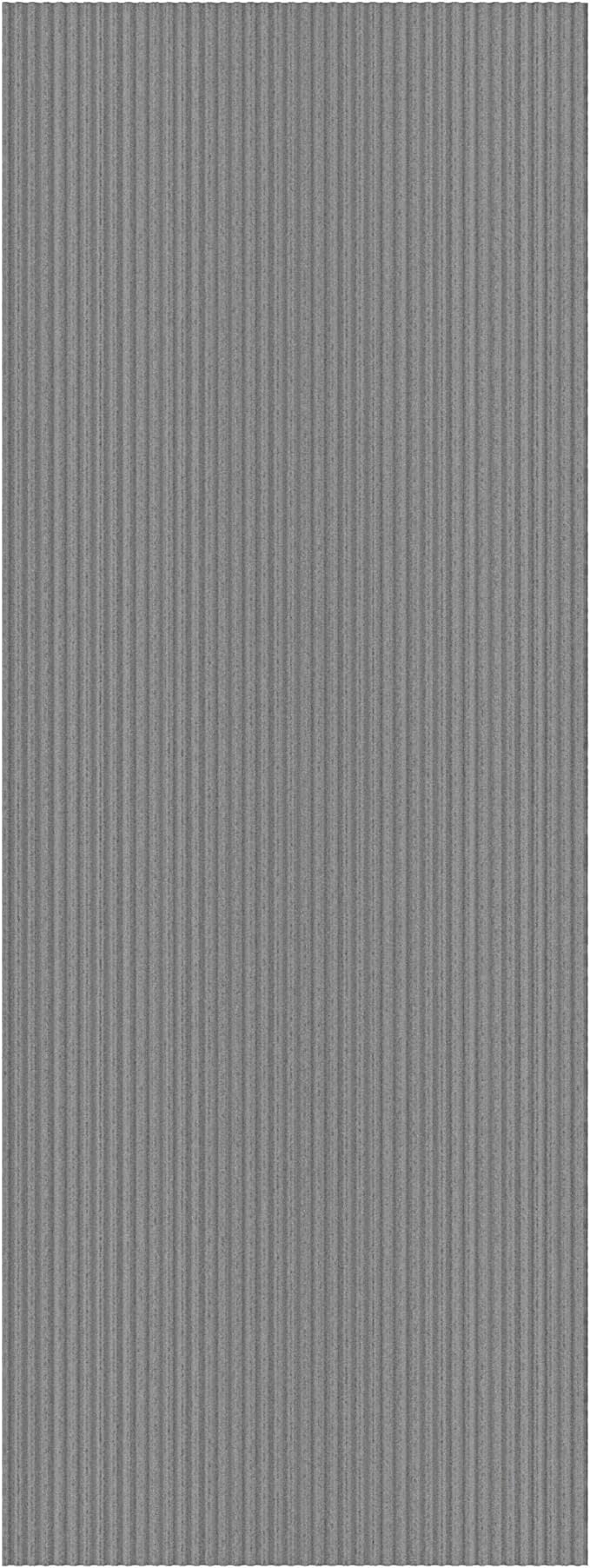 Ottomanson 2' x 39' Hallway Runner with Scraper Pile Extra Durable Non-Slip Rug Mat for Indoor & Outdoor Use - Ideal for Kitchen, Entryway, Patio & Garage - High-Traffic Carpet, Gray