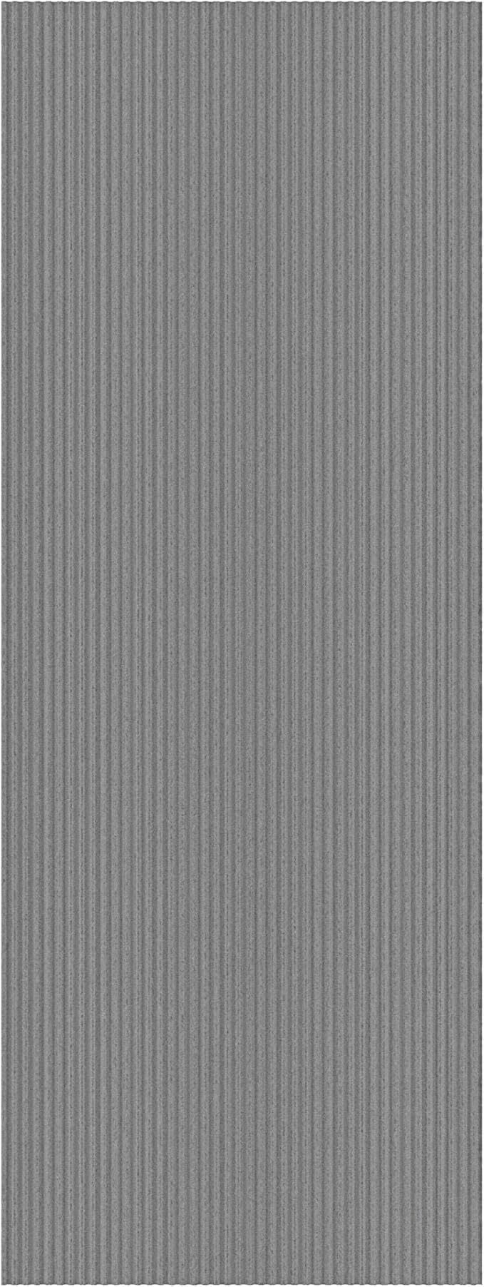 Ottomanson 2' x 23' Hallway Runner with Scraper Pile Extra Durable Non-Slip Rug Mat for Indoor & Outdoor Use - Ideal for Kitchen, Entryway, Patio & Garage - High-Traffic Carpet, Gray