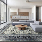 Area Rug Non Slip Machine Washable Ultra Soft Living Room/Bedroom/Kitchen/Outdoor/Classroom White Gray, 8'×10'