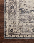 Loloi Hathaway Collection HTH-05 Steel/Ivory 7'-6" x 9'-6", .25" Thick Area Rug, Soft, Durable, Printed, Modern, Low Pile, Non-Shedding, Easy Clean, Living Room Rug
