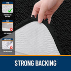 OLANLY Bathroom Rugs 59x24, Extra Soft Absorbent Chenille Bath Rugs, Rubber Backing Quick Dry, Machine Washable Bath Mats for Bathroom Floor, Tub and Shower, Home Decor Accessories, Black