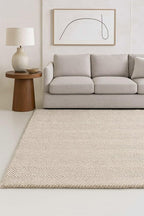 Modern Herringbone Chevron Collection Handcrafted Wool Area Rug - Durable, Zigzag Pattern, for High Traffic, Contemporary Design for Living Room, Bedroom, Dining Room Decor (Sand Beige, 5' x 7')