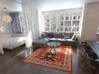 Unique Loom Taftan Collection Border Geometric Tribal Inspired Design Area Rug (7' 0 x 10' 0 Rectangular, Terracotta/ Ivory)