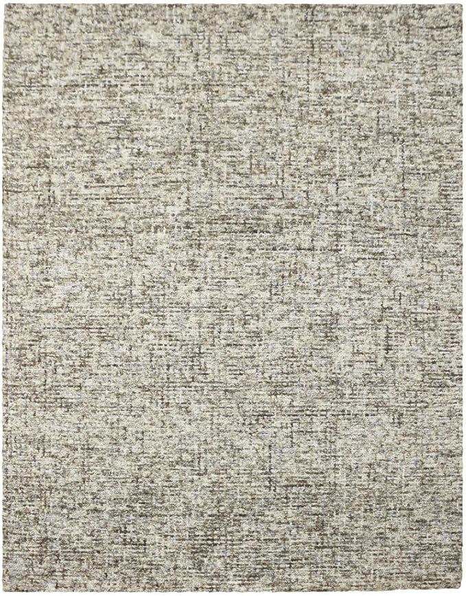 Hand Tufted Wool ECO-Friendly Area Rugs - 5'x8', Rectangle Shape, Dark Brown & Beige, Solid Plain Design, High Pile Handmade Area Rugs for Living Room, Bed Room (KWC111)