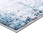 Rugs.com Leipzig Collection Area Rug – 7X10 Blue Low-Pile Rug Perfect for Bedrooms, Dining Rooms, Living Rooms