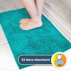 Muddy Mat® Original Dog Door Mat for Muddy Paws, Super Absorbent Microfiber, Non-Slip Washable Pet Rug, Quick Dry Chenille Entryway Carpet, Machine Washable Indoor Outdoor mat, Teal 24"x60"