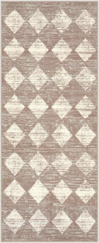 Lahome Machine Washable Long Bathroom Rugs Runner, 2x5 Non Slip Entryway Rugs Indoor Kitchen Runner Rug, Moroccan Trellis Non Skid Laundry Room Carpet Runners for Bedside Entrance Living Room, Beige