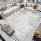 Latepis 12x12 Rugs for Living Room Super Large Faux Sheepskin Fur Rug White with Grey Tips Area Rugs Sofa Fluffy Rug Shag Rug for Bedroom Home Office Entertainment Room, Square