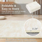 RUGSREAL Machine Washable Runner Rug 2x8 Long Hallway Runner Mat Entryway Contemporary Soild Runner Rug Low-Pile Modern Indoor Throw Carpet for Laundry Bedroom Living Room, 2'3" x 8' Cream-White