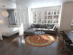 Unique Loom Sialk Hill Collection Area Rug - Washington (8' Round Terracotta/Cream)