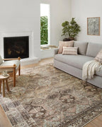 Loloi Amber Lewis Billie Collection, Clay & Sage 3'-6" x 5'-6" Area Rug – Antique & Distressed Accent Rugs for Living Room, Bedroom, Entryway & Hallway, No Shed High Traffic Area Home Decor Rug
