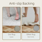 3x5 Solid Fluffy White Area Rug – Washable, Durable, Living Room Rug, Non-Slip High Pile Shag Rugs for Bedroom, Living Room, Bedside, Dorms, Nursery Rooms, Kids Room, Soft Indoor Floor Carpet