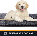 PURRUGS Dirt Trapping Door Mat 24" x 59", Non-Slip Machine Washable Entry Rug, Shoe Scraper, Dog Doormat, Super Absorbent Welcome Mat for Front & Back Door, Muddy Shoes & Paws, Bluish Grey-Black