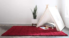 Unique Loom Solid Shag Collection Area Rug (7' 1" x 10' Rectangle, Cherry Red)