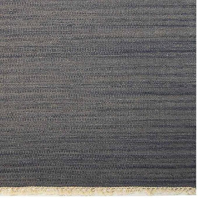 Rugsotic Carpets Hand Woven Flat Weave Kilim Wool ECO-Friendly Area Rugs - 3'x13', Runner Shape, Silver Color, Solid Plain Design, Low Pile Handmade Area Rugs for Living Room, Bed Room (D00111)