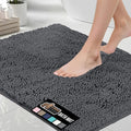 GORILLA GRIP Bath Rug Mat 60x17, Soft Absorbent Chenille, Quick Dry Microfiber Mats, Rubber Backing Washable Shower Floor Rugs, Bathmat Runner, US Designed Bathroom Home Decor Accessories Charcoal