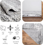 Keen Home Design Area Rugs - Non-Shedding, Thick Pile Abstract Rugs for Kitchen, Living Room, Bedroom, Dining Room, Entryway (Abstract Cream/Grey, 5'3'' x 7'7'')