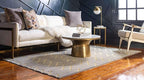 Unique Loom Marilyn Monroe Glam Collection Area Rug - Trellis (8'x 10' Rectangle, Gray Gold/ Gold)