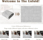 Washable Area Rug 8x10 - Large Grey Boho Rugs for Living Room Soft Abstract Bedroom Rug Ultra-Thin Modern Rainbow Carpet Dining Room Nursery Room Home Decor