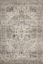 Loloi Hathaway Collection HTH-05 Steel/Ivory 2'-3" x 3'-9", .25" Thick Accent Rug, Soft, Durable, Printed, Modern, Low Pile, Non-Shedding, Easy Clean, Living Room Rug