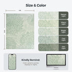 WITSHOCK 9x12 Washable Rug for Living Room,Modern Floral Distress Print Pattern Area Rugs,Stain Resistant with Non Slip Backing Carpet for Dining Room,Bedroom & Home Decor,Green/Light Green