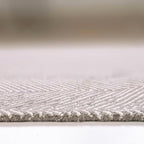 Modern Herringbone Chevron Collection Handcrafted Wool Area Rug - Durable, Zigzag Pattern, for High Traffic, Contemporary Design for Living Room, Bedroom, Dining Room Decor (Smoke Grey, 9' x 9')