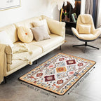 Bohemian Area Rug 3x5 Boho Decor Western Rugs for Living Room | Southwestern Native Aztec Washable Rug, Ethnic Tribal Geometric Carpet Indoor Floor Mat