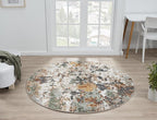 Keen Home Design Area Rugs - 8ft Round Non-Shedding, Abstract Rugs for Kitchen, Living Room, Bedroom, Dining Room, Entryway - Size: 7'10" Round, Multi