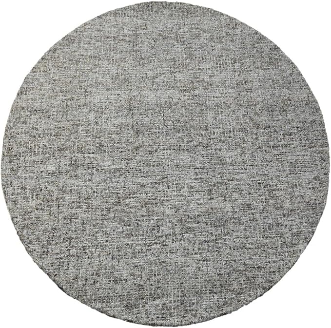 Hand Tufted Wool ECO-Friendly Area Rugs - 8'x8', Round Shape, Dark Brown & Beige, Solid Plain Design, High Pile Thick Handmade Area Rugs for Living Room, Bed Room (KWC111)