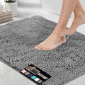 GORILLA GRIP Bath Rug Mat 48x17, Thick Soft Absorbent Chenille, Quick Dry Microfiber Mats, Rubber Backing Washable Shower Floor Rugs, Bathmat Runner, US Designed Bathroom Home Decor Accessories Grey