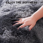Beglad Fluffy Area Rugs 6x9 Feet, Modern Minimalist Style Shag Fuzzy Rugs, Non-Slip Indoor Carpet Soft Rugs for Kids Room, Bedroom & Living Room, Tie-Dyed Dark Grey