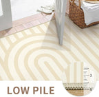 Bavni Washable Runner Rug, Soft Modern Printed Rug Runner, Abstract 2x5 Runners for Hallways, Kitchen, Laundry, Abstract Brown Beige