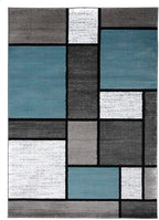 Rugshop Contemporary Modern Boxes for Open Spaces,Living Room,Large Areas,Bedroom,Kitchen Non Shedding Area Rug 12' x 15' Blue